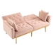 Casa Vita Loveseat - Rose Golden Velvet Fabric - Metal Feet - CAB3318