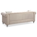 Aurora Loveseat with Faux Jeweled Tufted Design - Beige Velvet - Hand Painted Wood Legs - CAB3327