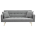 Vitalyne 71" Sofa Bed with Throw Pillows - Gray - Metal Legs