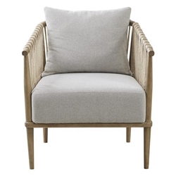 Davenby Accent Arm Chair - Natural Honey Walnut Finish Frame - 100% Polypropylene Fabric 