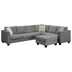 Ridgecrest 112 Sectional Sofa - Grey Fabric - Solid Wood Frame