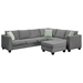 Ridgecrest 112 Sectional Sofa - Grey Fabric - Solid Wood Frame - CAB3338