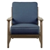 Duskfire Accent Chair - Navy Upholstery - Driftwood Finish