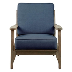 Duskfire Accent Chair - Navy Upholstery - Driftwood Finish 