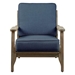 Duskfire Accent Chair - Navy Upholstery - Driftwood Finish - CAB3367