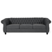 Vylor 84" Sofa - 3 Seater - Charcoal Rattan and Metal - CAB3372