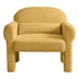 Haven Modern Boucle Accent Chair with Lumbar Pillow - Antique Yellow Fabric