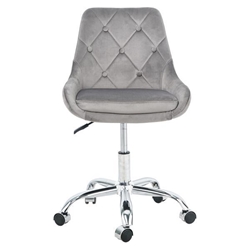 Zimmer Dining Chair - Modern Velvet with Chrome Legs - Grey 