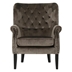 Hartley Club Chair - Grey Velvet - Dark Brown Finish Legs