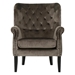 Hartley Club Chair - Grey Velvet - Dark Brown Finish Legs - CAB3398