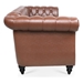 Eldridge 84" Chesterfield Three Seater Sofa - Brown Polyurethane Fabric - Birch Legs - CAB3401