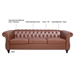 Eldridge 84" Chesterfield Three Seater Sofa - Brown Polyurethane Fabric - Birch Legs - CAB3401