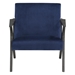 Ravenstoke Accent Chair with Solid Rubberwood Frame - Navy Velvet Fabric - Antique Gray Finish Frame - CAB3409