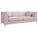 Sagia 87" Sofa - Pink Velvet - Heavy Duty Chrome Legs - CAB3410