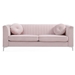 Sagia 87" Sofa - Pink Velvet - Heavy Duty Chrome Legs - CAB3410