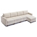 Davenport 112" Sectional Sofa with 1 Ottoman - Cream Linen Fabric - Rubberwood Frame - CAB3411