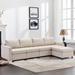 Davenport 112" Sectional Sofa with 1 Ottoman - Cream Linen Fabric - Rubberwood Frame - CAB3411