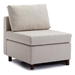 Davenport 112" Sectional Sofa with 1 Ottoman - Cream Linen Fabric - Rubberwood Frame - CAB3411