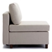 Davenport 112" Sectional Sofa with 1 Ottoman - Cream Linen Fabric - Rubberwood Frame - CAB3411