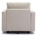 Davenport 112" Sectional Sofa with 1 Ottoman - Cream Linen Fabric - Rubberwood Frame - CAB3411