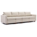 Davenport 112" Sectional Sofa with 1 Ottoman - Cream Linen Fabric - Rubberwood Frame - CAB3411