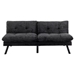 Eastonview 71" Convertible Sofa Bed - Black Chenille - Metal Legs - CAB3413