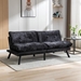 Eastonview 71" Convertible Sofa Bed - Black Chenille - Metal Legs - CAB3413