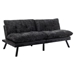 Eastonview 71" Convertible Sofa Bed - Black Chenille - Metal Legs - CAB3413