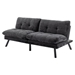 Eastonview 71" Convertible Sofa Bed - Black Chenille - Metal Legs - CAB3413