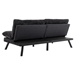 Eastonview 71" Convertible Sofa Bed - Black Chenille - Metal Legs - CAB3413