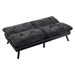 Eastonview 71" Convertible Sofa Bed - Black Chenille - Metal Legs - CAB3413