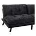 Eastonview 71" Convertible Sofa Bed - Black Chenille - Metal Legs - CAB3413