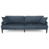 Flint 96" 3 Seater Sofa - Charcoal Fabric - Rubberwood Frame