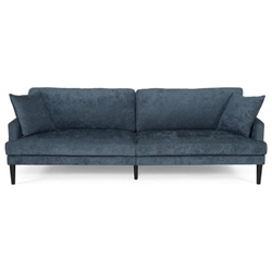 Flint 96" 3 Seater Sofa - Charcoal Fabric - Rubberwood Frame 