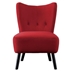 Renaissance Accent Chair - Red Velvet - Button-Tufted Back - Brown Finish Legs