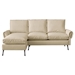 Kaidyne 81" L-Shaped Sofa - Modern Faux Leather with Reversible Chaise Lounge - Beige - CAB3439