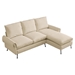 Kaidyne 81" L-Shaped Sofa - Modern Faux Leather with Reversible Chaise Lounge - Beige - CAB3439