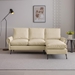 Kaidyne 81" L-Shaped Sofa - Modern Faux Leather with Reversible Chaise Lounge - Beige - CAB3439