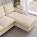 Kaidyne 81" L-Shaped Sofa - Modern Faux Leather with Reversible Chaise Lounge - Beige - CAB3439