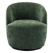 Zarta Swivel Accent Armchair Barrel Chair - Green Chenille - Black Metal Ring - CAB3448