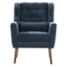 Tallulah Accent Chair - Dark Blue Chenille - Light Brown Rubberwood Legs - CAB3451