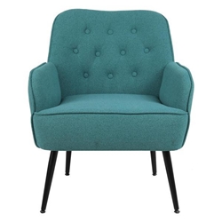 Heston Accent Chair - Green Linen - Black Finish Legs 