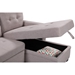 Narvina " 84" Light Gray Reversible Sleeper Sectional Sofa with Storage Chaise, USB Charging Ports and Pocket - Light Gray Linen Fabric - Solid Wood Frame - CAB3453