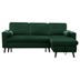 Yellowknife 88" Sectional Storage Sofa Bed - Green Velvet Fabric - Solid Wood Frame