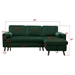 Yellowknife 88" Sectional Storage Sofa Bed - Green Velvet Fabric - Solid Wood Frame - CAB3469