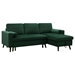 Yellowknife 88" Sectional Storage Sofa Bed - Green Velvet Fabric - Solid Wood Frame - CAB3469