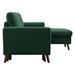 Yellowknife 88" Sectional Storage Sofa Bed - Green Velvet Fabric - Solid Wood Frame - CAB3469