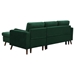 Yellowknife 88" Sectional Storage Sofa Bed - Green Velvet Fabric - Solid Wood Frame - CAB3469