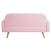 Magnolia 59" Teddy Velvet Pink Two-Seater Loveseat with Three Lumbar Pillows - Gray Beige Fabric - Metal Legs - CAB3471