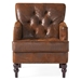 Ridgeview Accent Chair - Harrison Tufted Club - Brown Microfiber - Birch Wood Legs - CAB3483